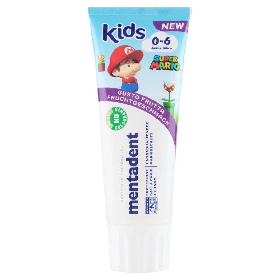 Mentadent Kids Dentifricio 0-6 Anni Gusto Frutta, 75 ml