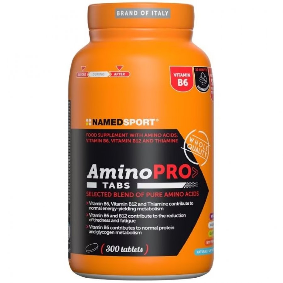 AminoPro 300 Compresse - Integratore di Aminoacidi Puri con Vitamine B6 e B12, Gluten Free