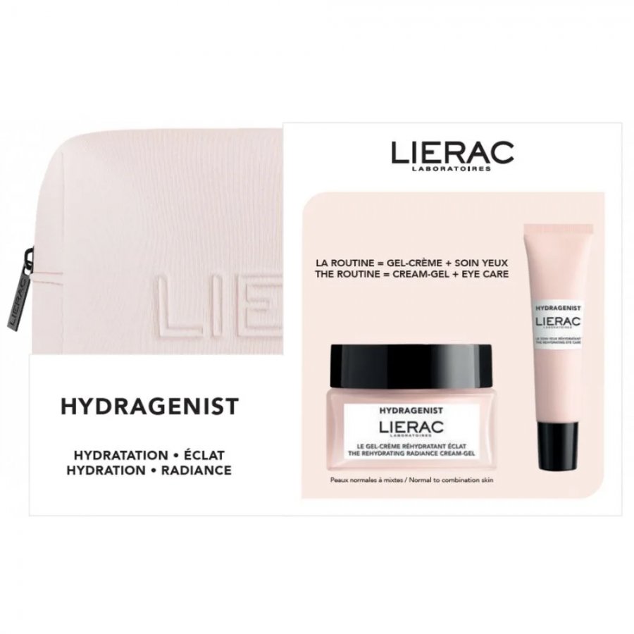 Lierac Trousse Hydragenist Gel Crema Reidratante 50ml + Trattamento Occhi 15ml - Idratazione e Luminosità per Viso e Contorno Occhi