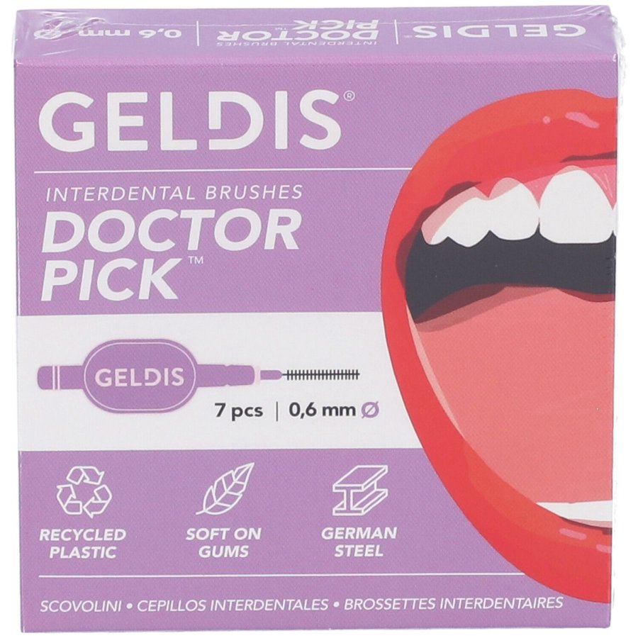 Geldis, Scovolino Interdentale Doctor Pick 0.6 mm (XS), 7 pezzi