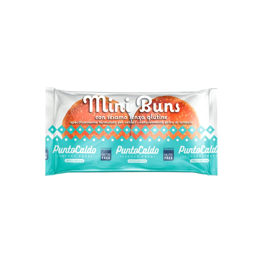 Mini Buns con Sesamo Punto Caldo Senza Glutine, 2 Pezzi Mini Buns con Sesamo Punto Caldo Senza Glutine, 2 Pezzi