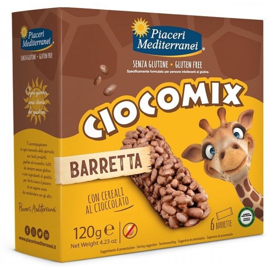 Piaceri Mediterranei Ciocomix Barrette Senza Glutine 6x20g - Barrette Gustose per Intolleranti al Glutine