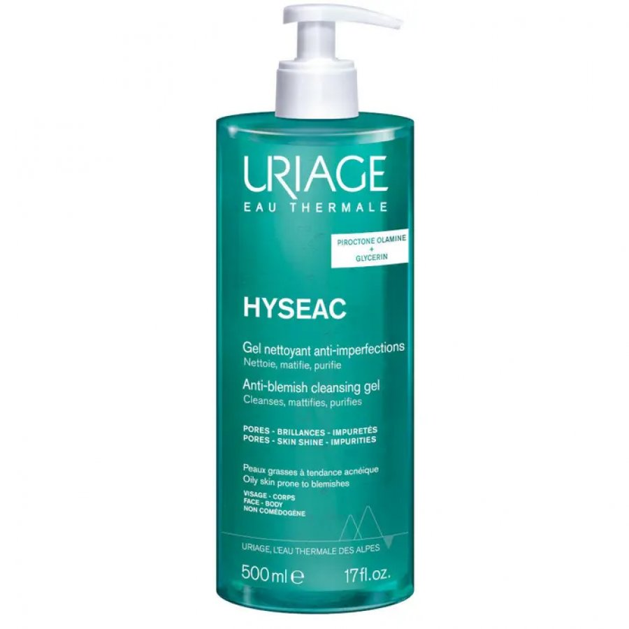 Uriage Hyséac Gel Detergente 500ml - Detergente Viso per Pelle Grassa e Acneica