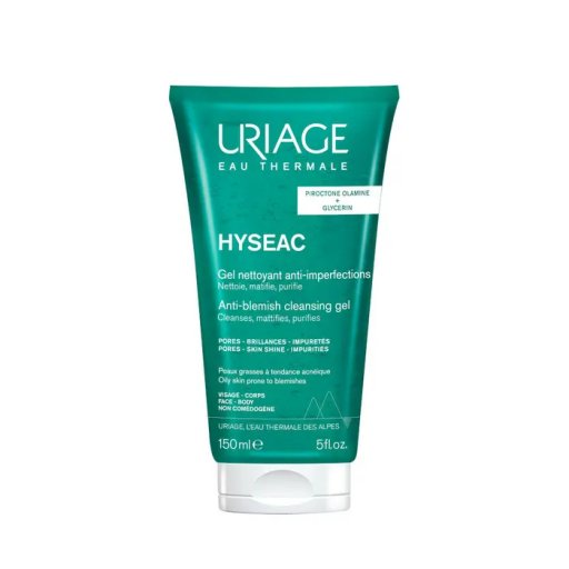 Uriage Hyséac Gel Detergente, Uriage, Gel Detergente Viso per Pelle Grassa, 150ml, Detergente Anti-Imperfezioni