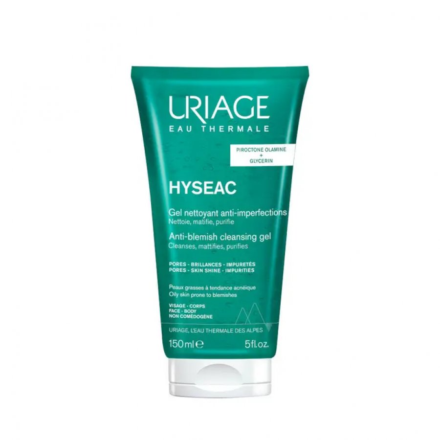 Uriage Hyséac Gel Detergente, Uriage, Gel Detergente Viso per Pelle Grassa, 150ml, Detergente Anti-Imperfezioni