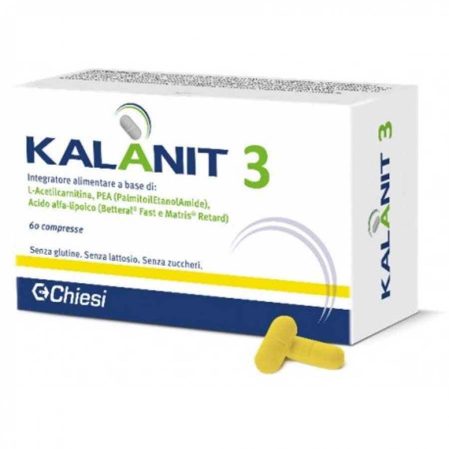 Kalanit 3 60 Compresse - Integratore Naturale con L-acetilcarnitina, PEA, Acido Alfa-Lipoico e Vitamina B6