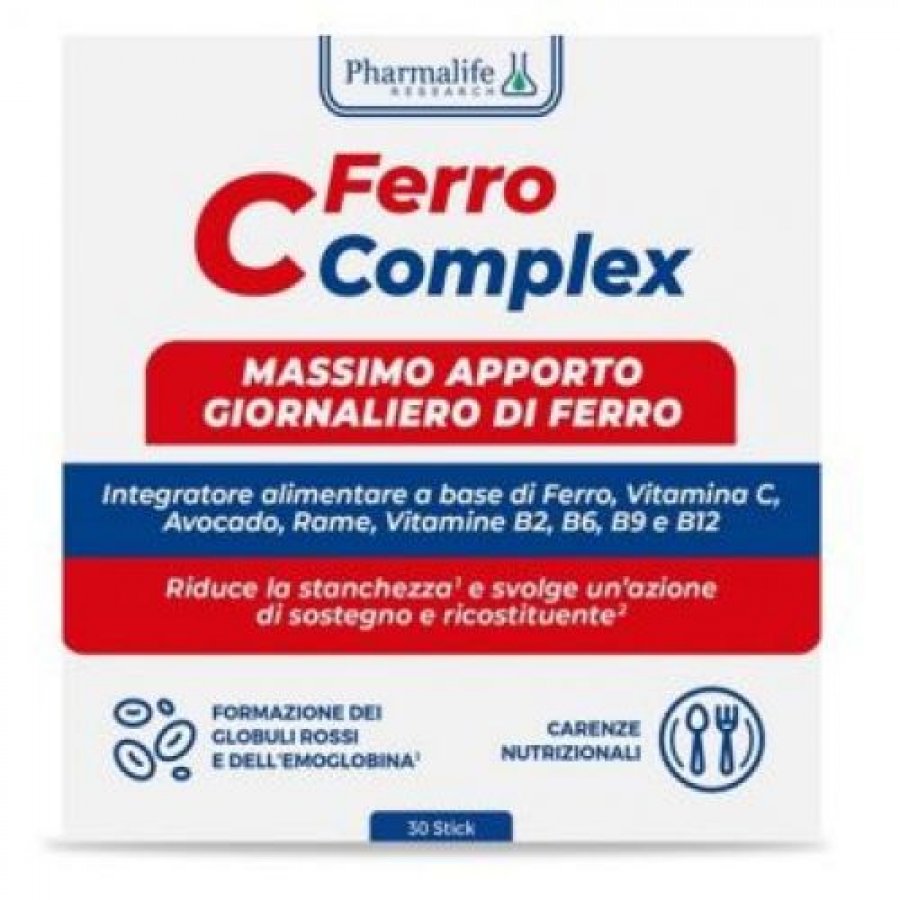 Ferro C Complex 30 Stick - Integratore Alimentare di Ferro, Rame e Vitamine