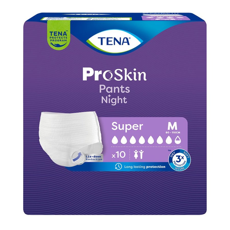 TENA ProSkin Pants Night M, 10 Pezzi TENA ProSkin Pants Night M, 10 Pezzi