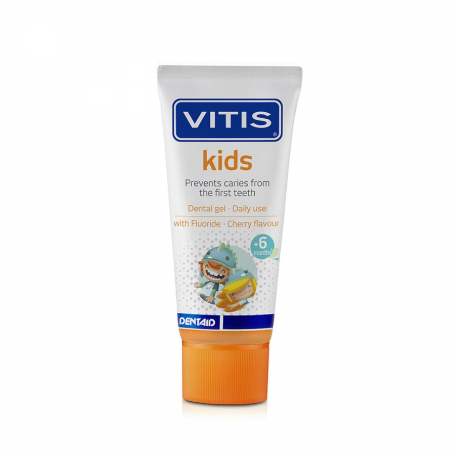 Vitis Kids Dentifricio 6Mesi+ 50ml – Prevenzione Carie e Remineralizzazione Smalto Dentale per Bambini