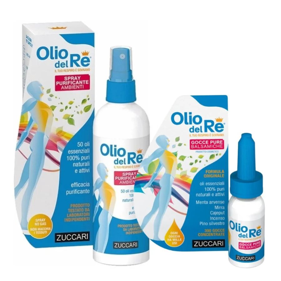 Zuccari Olio del Re Duo Cambia Aria Spray Purificante Ambienti 150 ml + Gocce Pure Balsamiche 10 ml