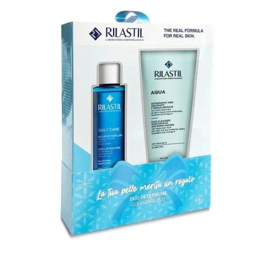 Rilastil, Duo Detersione Cofanetto Aqua Detergente 200 ml + Soluzione Micellare 100 ml