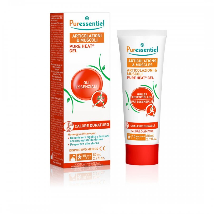 Puressentiel Pure Heat Gel 80ml, Gel Rilassante con Calore Duraturo