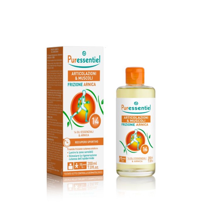Puressentiel Articolazioni & Muscoli Frizione Arnica 200ml, Gel Lenitivo per Muscoli e Articolazioni
