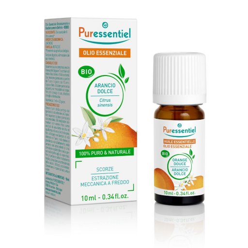 Puressentiel Olio Essenziale Arancio Dolce Bio, 10ml - Oli Essenziali Bio, Rilassante, Antidepressivo, Benessere