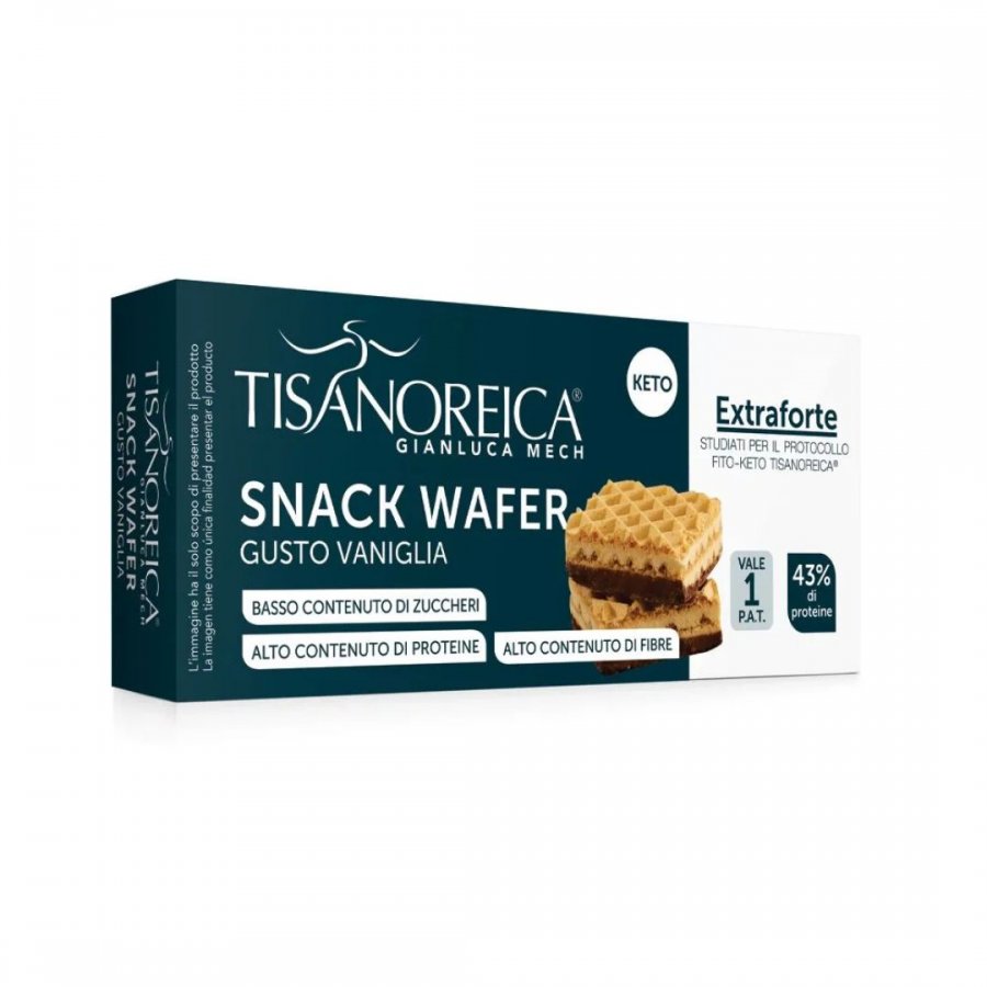 Tisanoreica Snack Wafer Vaniglia con Base di Cioccolato Extraforte, 35g