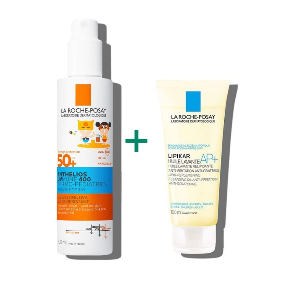 Anthelios Spray UVMune Bambini SPF50+ 200 ml + Omaggio Lipikar Olio Detergente 100 ml 