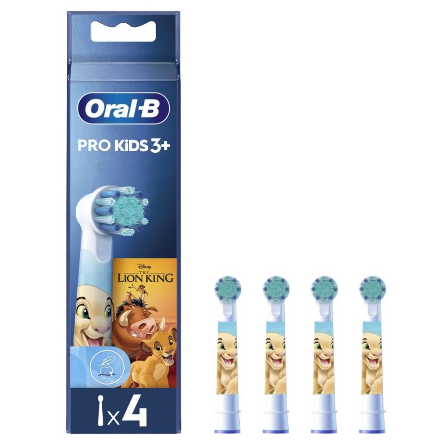 Oral-B PRO Kids 3+ Testine di Ricambio Re Leone, 4 Pezzi