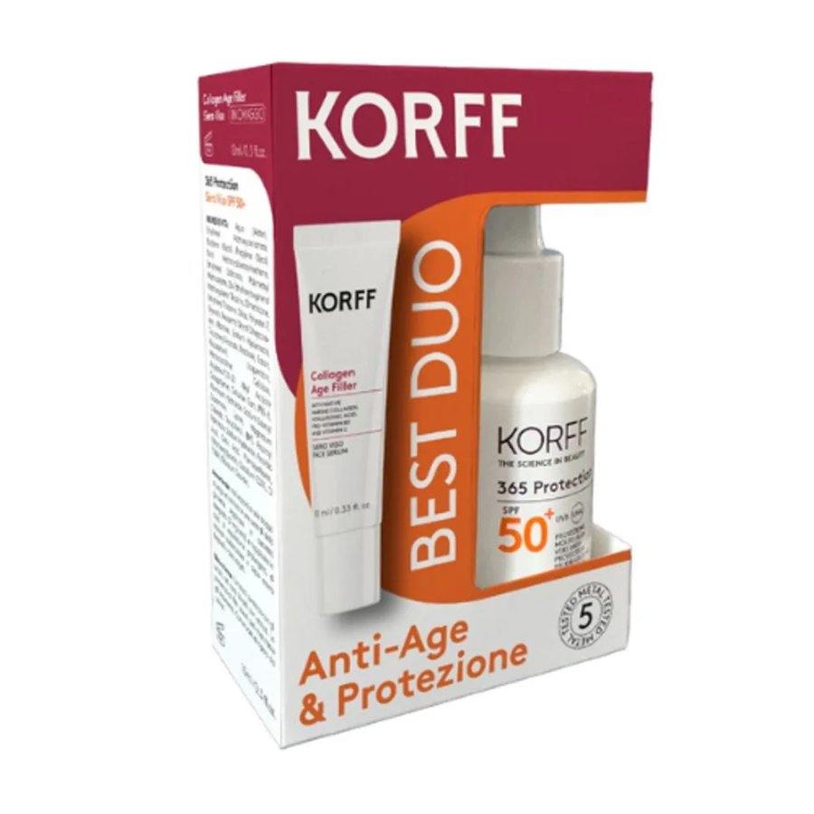 Korff, Best Duo Anti-Age & Protezione, Siero SPF 50+ 30 ml e Siero Collagene 10 ml