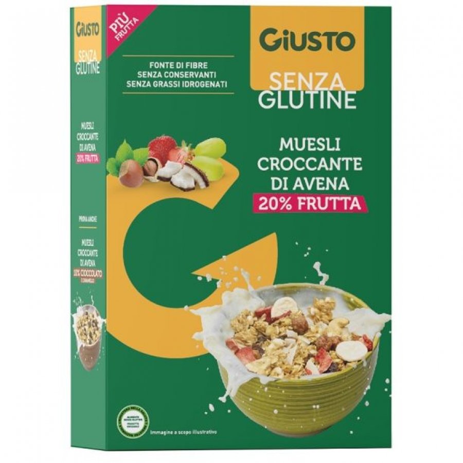 Giusto Senza Glutine Muesli Avena Frutta Secca 275g – Muesli Croccante di Avena, Frutta e Caramello