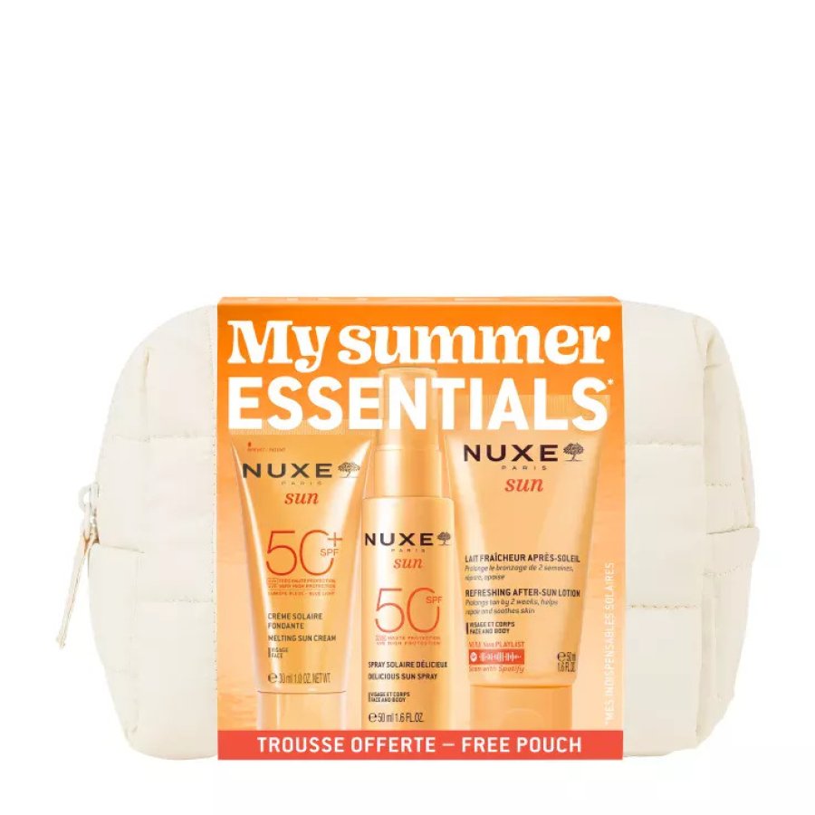 Nuxe Trousse My Summer Essentials Kit Solari Viso Corpo Doposole SPF50, 3 Pezzi