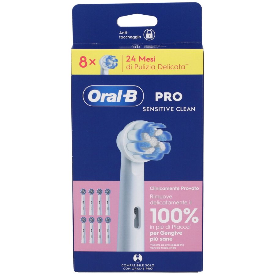 Oral-B Pro Sensitive Clean Testine Ricambio, 8 Pezzi