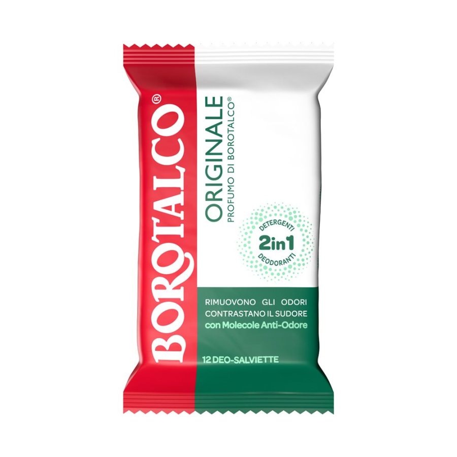 Borotalco Deo-Salviette Originale 2in1, 10 salviette