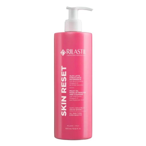 Rilastil Skin Reset Olio Latte Struccante Detergente, 400 ml