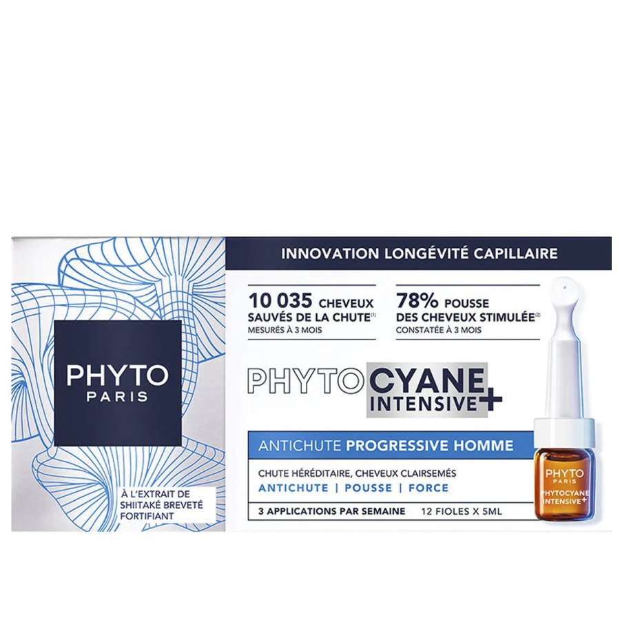 Phyto Phytocyane Intensive+ Siero Anticaduta Progressiva Uomo, 12 Fiale da 5 ml Phyto Phytocyane Intensive+ Siero Anticaduta Progressiva Uomo, 12 Fiale da 5 ml