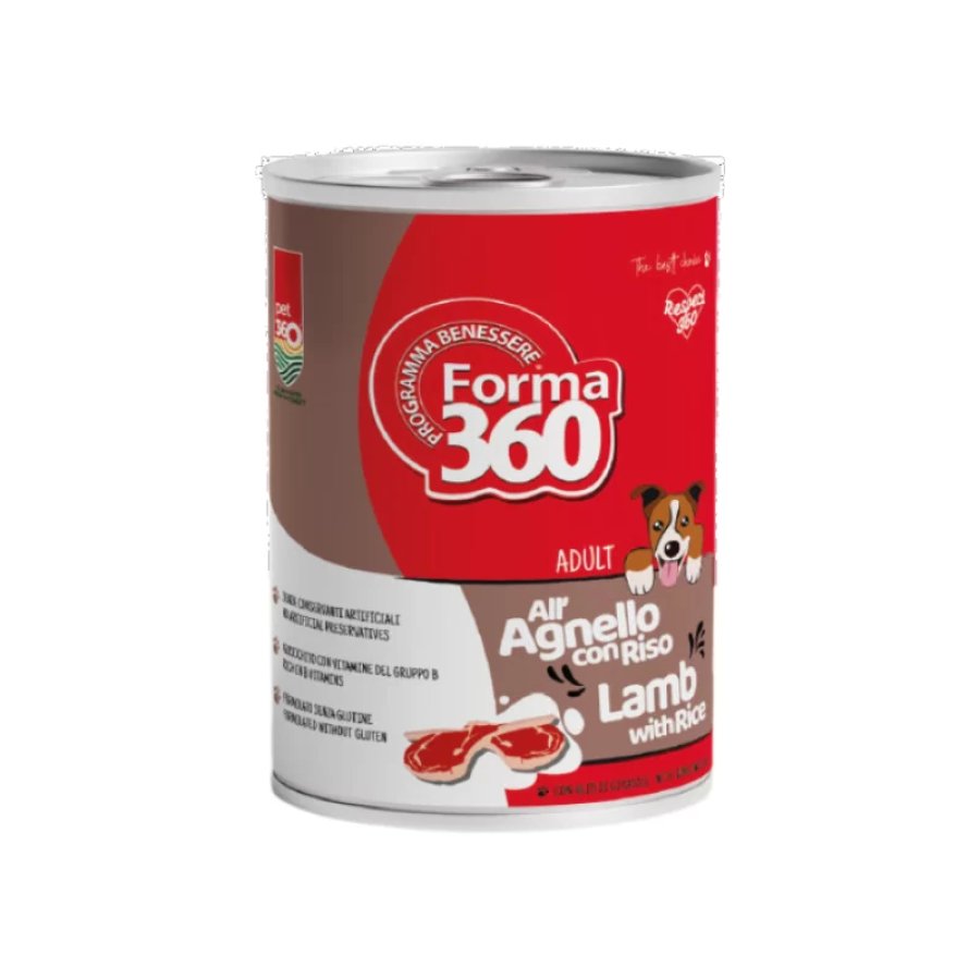 Forma 360 Cane Umido Agnello e Riso, 400 g
