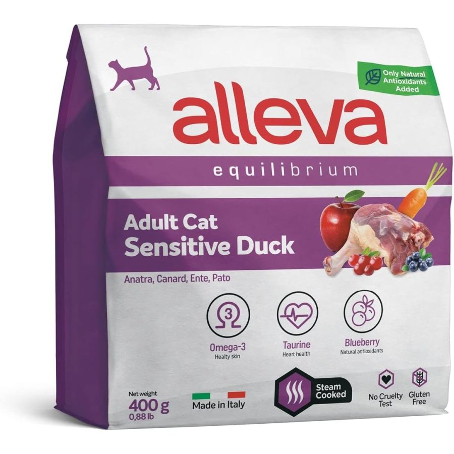 Crocchette per Gatti Equilibrium Sensitive Adult & Sterilized all&rsquo;Anatra, 400 g