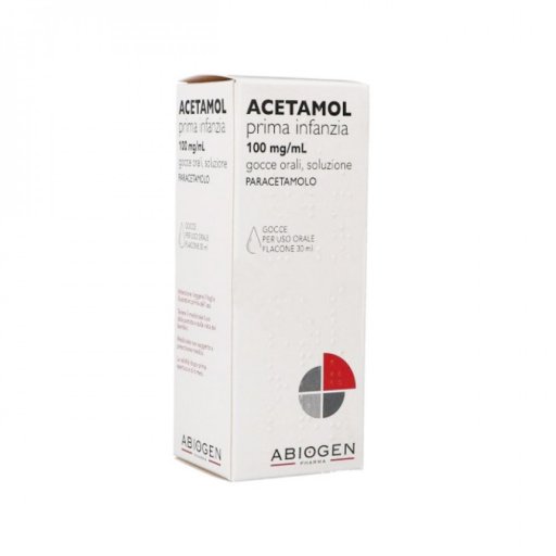 Abiogen Pharma - Acetamol Gocce Prima Infanzia 100mg, Trattamento per Febbre e Dolore