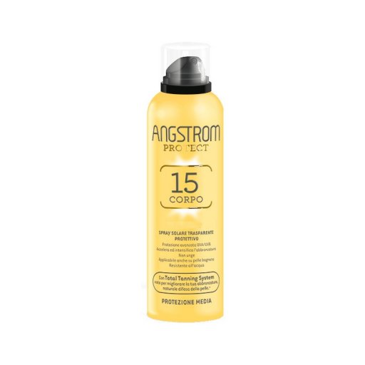 Angstrom Protect - Instadry Spray Solare Trasparente Corpo SPF15 150ml per protezione istantanea e comfort duraturo