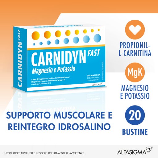 CarniFast Plus - Integratore Magnesio e Potassio 20 Bustine 
