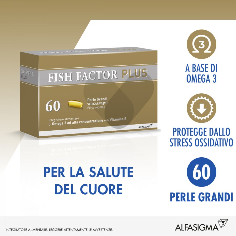 Fish Factor Plus - 60 Perle Grandi - Integratore Omega-3 Premium