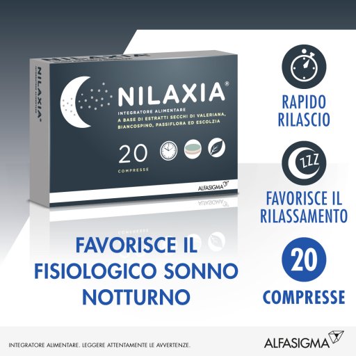 Nilaxia - Integratore per la Regolarità del Sonno - 20 Compresse