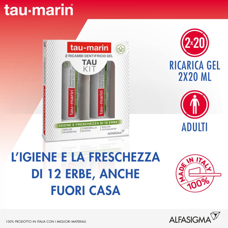 Taumarin - Dentifricio Gel Rinfrescante Kit Ricariche 2x20ml