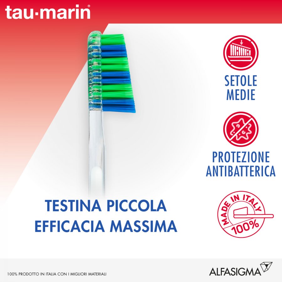 Tau Marin - Spazzolino Professional Setole Medie 27 Con Antibatterico