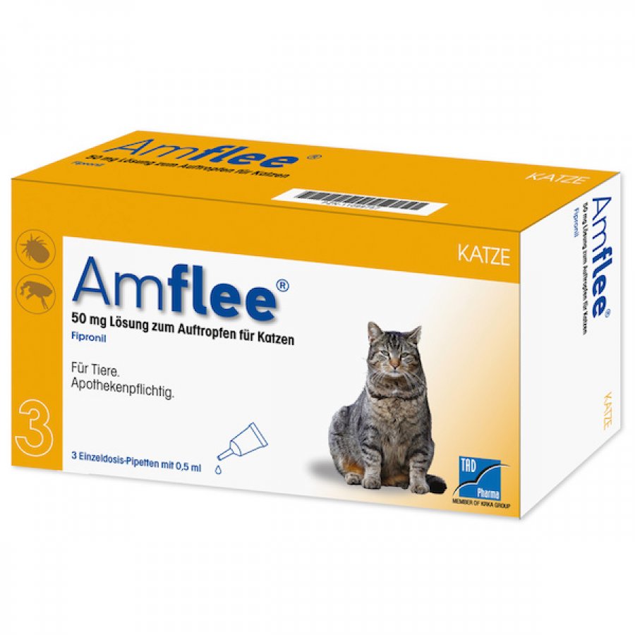 Amflee Combo Spot-On Soluzione per Gatti 3 Pipette da 0,5ml -  Antiparassitario per Gatti, Pulci