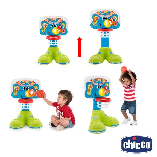 Chicco Gioco Basket League, Canestro per Bambini, 1 Pezzo, Gioco Luminose e Musicali, Feedback Punti, 2 Altezze Regolabili, Divertimento