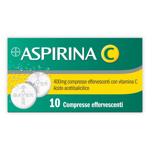 Aspirina C - Contro i Primi Sintomi di Influenza e Raffreddore - 10 Compresse Effervescenti 400+240mg