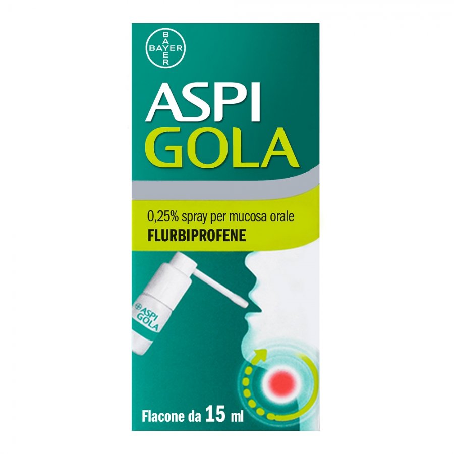 Aspi Gola Spray Mucosa Orale 15 ml - Per il trattamento del mal di gola 