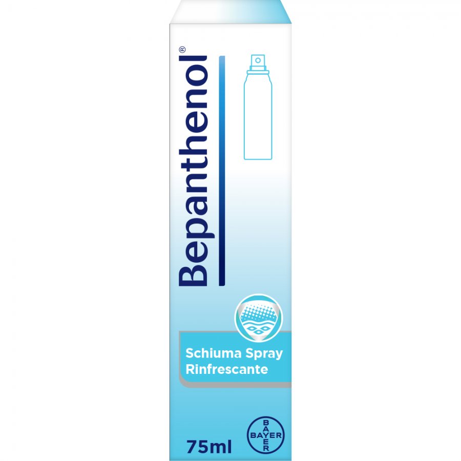 Bepanthenol Spray Schiuma Rinfrescante 5% 75ml - Trattamento per Ustioni e scottature solari lievi 