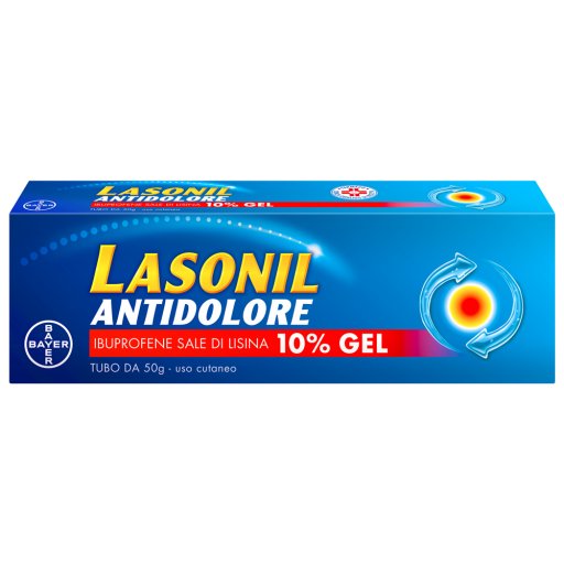 Lasonil Antidolore - Gel al 10% di Ibuprofene sale di lisina - 50g - Sollievo Rapido dal Dolore