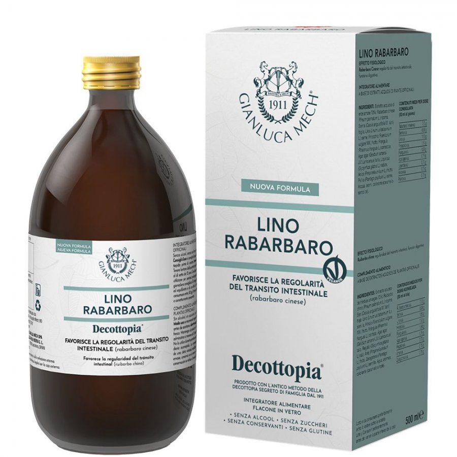 Gianluca Mech Decottopia Lino Rabarbaro 500ml - Integratore Naturale Senza Alcool