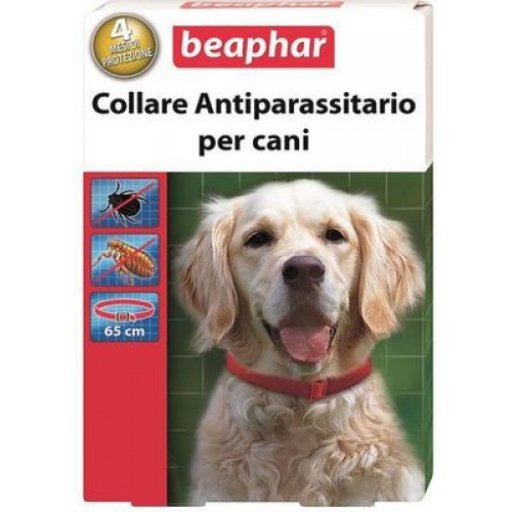 Collare Antiparassitario per Cani 65cm Rosso - Protezione Duratura da Pulci e Zecche