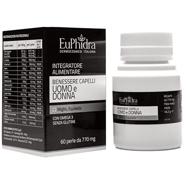 EuPhidra, Benessere Capelli Uomo e Donna, 60 Perle EuPhidra, Benessere Capelli Uomo e Donna, 60 Perle