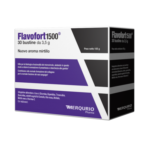 Flavofort 1500 - Integratore Alimentare, 30 Bustine per Microcircolo e Vasi Sanguigni