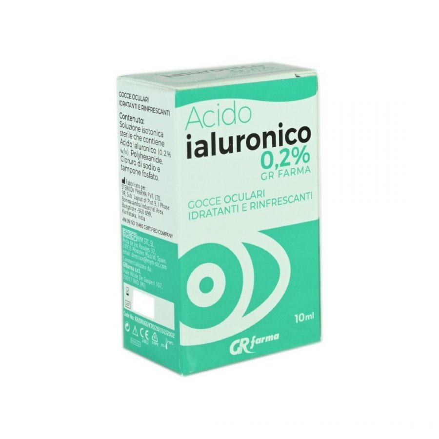 ACIDO IALURONICO 0,2% SOLUZIONE OFTALMICA - Marca EyeCare - Integratore per l'Idratazione Oculare - 10ml
