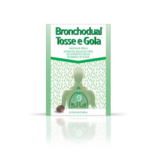 Bronchodual Tosse e Gola 20 Pastiglie Molli - Medicinale Tradizionale Vegetale
