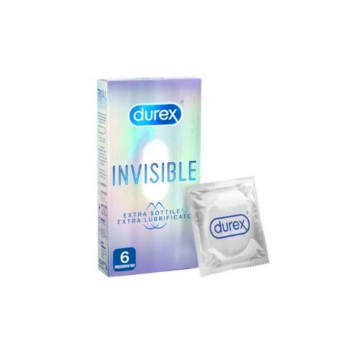 Durex Invisible - Extra Lubrificato 6 Profilattici per una Protezione Sessuale Discreta e Confortevole